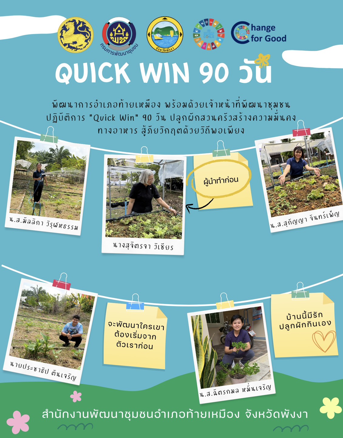 พช.ท้ายเหมือง ปฏิบัติการ Quick Win สร้างความมั่นคงทางอาหาร